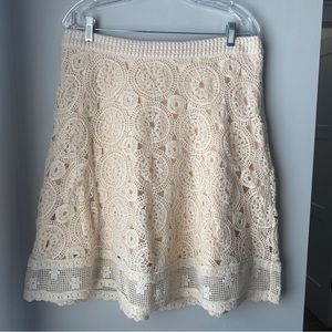 Anthropologie Maeve Anika Lace-a-line Skirt Size 14